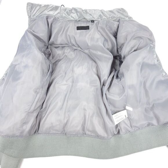 UNIQLO Gorpcore Metallic Silver Chrome Down Puffer Hoodie Jacket Parka Large - Picture 8 of 10